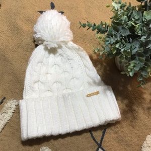 Michael Kors Pompom Cable Knit Beanie NWOT